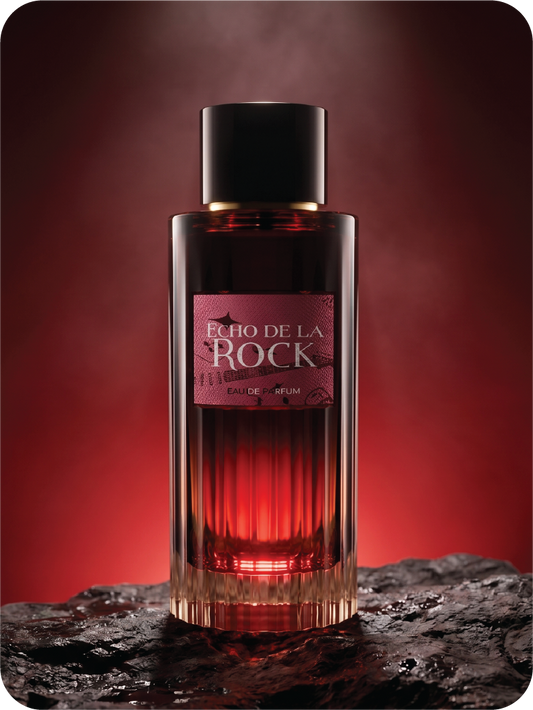 Vierro Echo de la Rock perfume bottle with sleek design, showcasing its elegant packaging and branding.