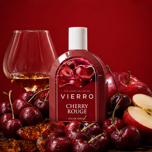 Vierro Cherry Rouge lipstick with vibrant red shade and smooth finish, shown in a sleek tube on a neutral background.