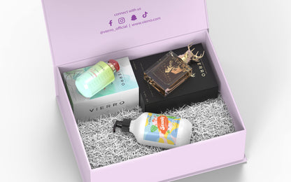 صندوق هدايا نسائي: لوشن للجسم برائحة إليسا بلوم، هادئ، هادئ